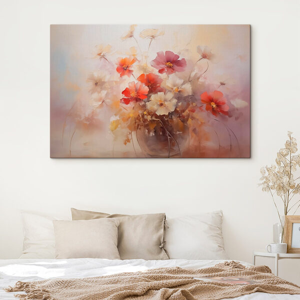 Peinture de fleurs dans un vase en verre Tableaux Peinture de fleurs dans un vase en verre
