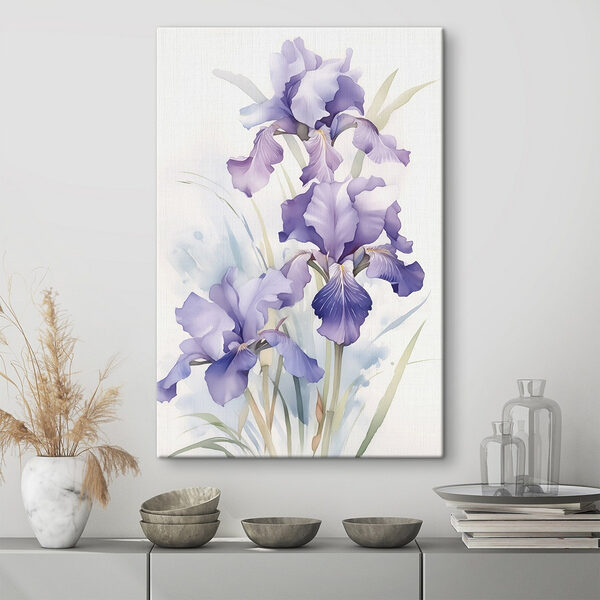Délicate floraison d'iris violets Tableaux Délicate floraison d'iris violets