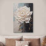 Tableaux Fleur blanche avec des feuilles brunes