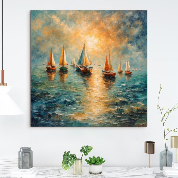 Groupe de bateaux sur l'eau Tableaux Groupe de bateaux sur l'eau