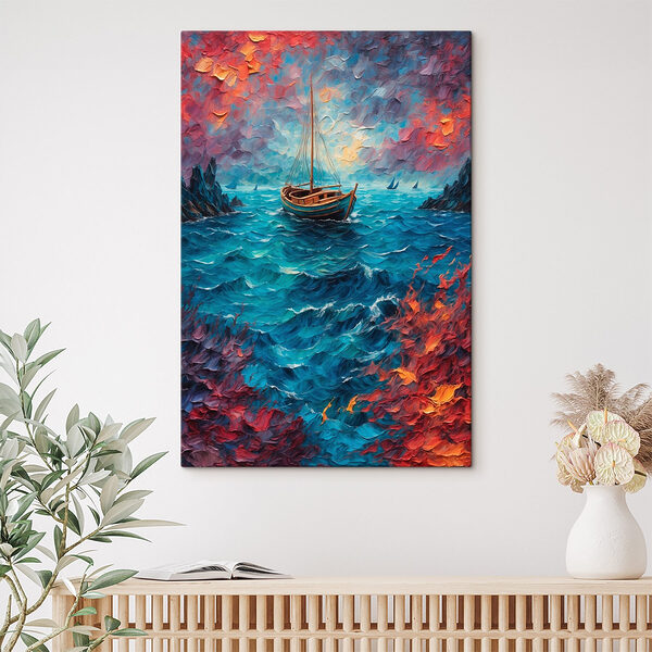 Peinture d'un bateau dans l'océan Tableaux Peinture d'un bateau dans l'océan