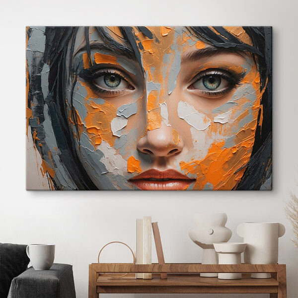 Femme avec de la peinture sur le visage Tableaux Femme avec de la peinture sur le visage