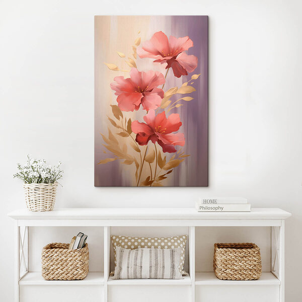 Peinture de fleurs roses Tableaux Peinture de fleurs roses