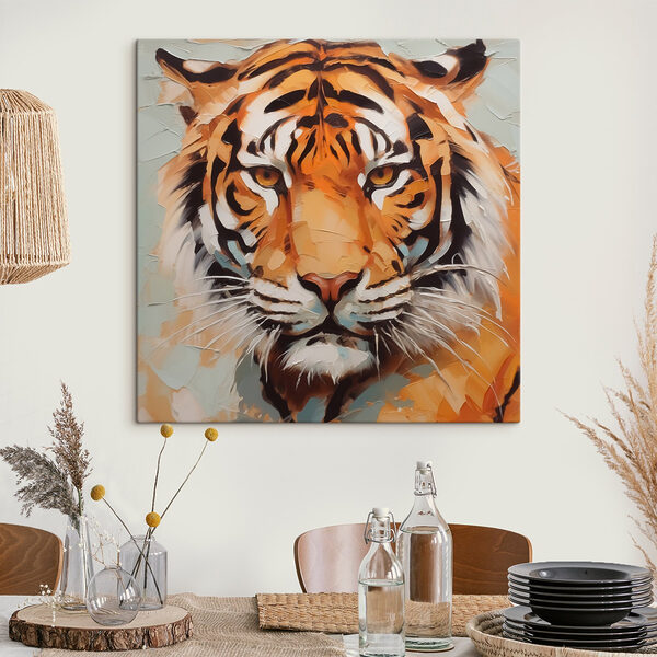 Tigre avec un verre brisé Tableaux Tigre avec un verre brisé