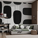 Papier peint Motif noir et blanc