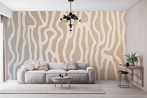 Des lignes abstraites créent des motifs fluides Papier peint Des lignes abstraites créent des motifs fluides