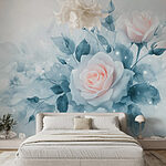 Papier peint Des fleurs dans une palette sereine