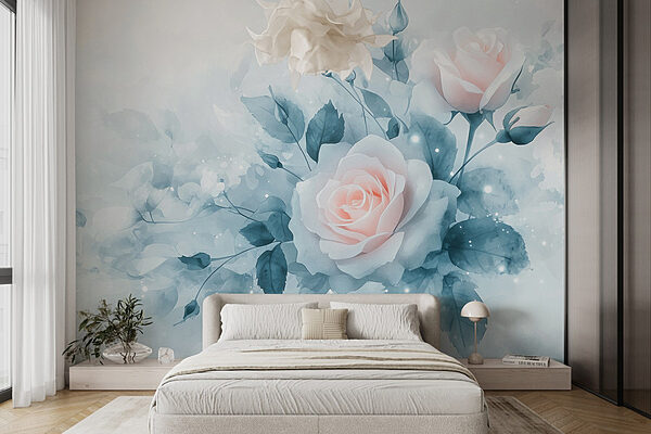 Des fleurs dans une palette sereine Papier peint Des fleurs dans une palette sereine
