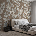 Papier peint Motif de feuilles blanches