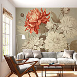 Papier peint Des fleurs vibrantes dans des teintes douces