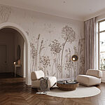 Papier peint Dessin de fleurs et de plantes
