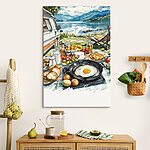 Tableaux Table avec des aliments et une casserole