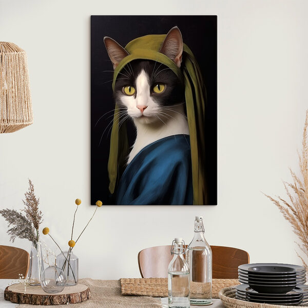 Chat portant un chapeau vert Tableaux Chat portant un chapeau vert