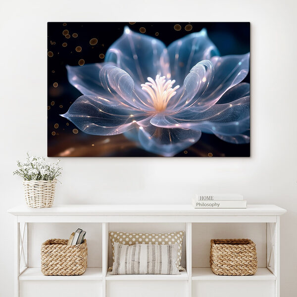 Tableaux Fleur transparente avec un centre blanc