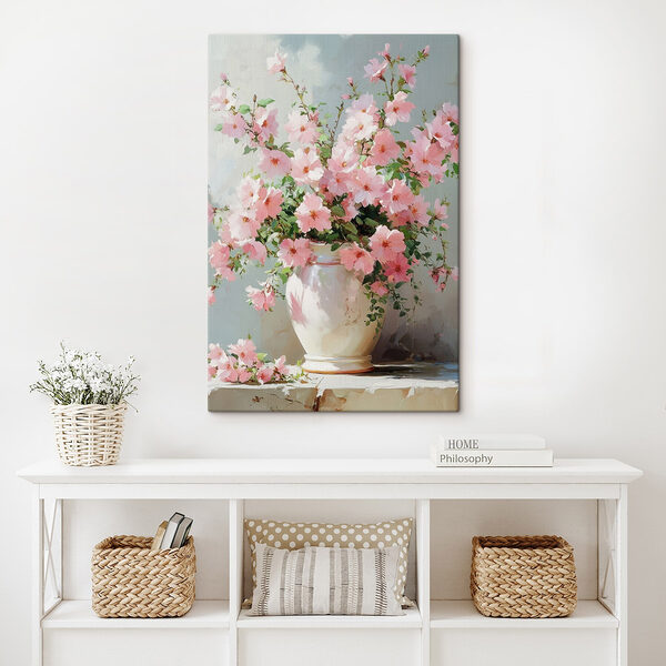 Vase avec fleurs roses Tableaux Vase avec fleurs roses