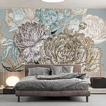 Papier peint Belle illustration florale dans des tons doux