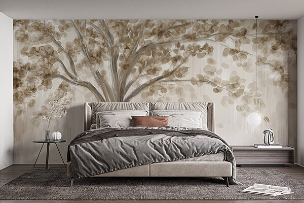 Arbre avec des feuilles Papier peint Arbre avec des feuilles