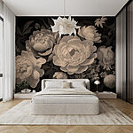 Papier peint Groupe de fleurs blanches