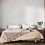 Papier peint Motif blanc avec des feuilles blanches