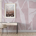 Papier peint Motif rose et blanc