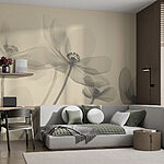 Papier peint Fleurs délicates aux teintes douces