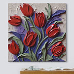 Tableaux Peinture de fleurs rouges