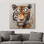 Tableaux Tigre peint sur une surface blanche