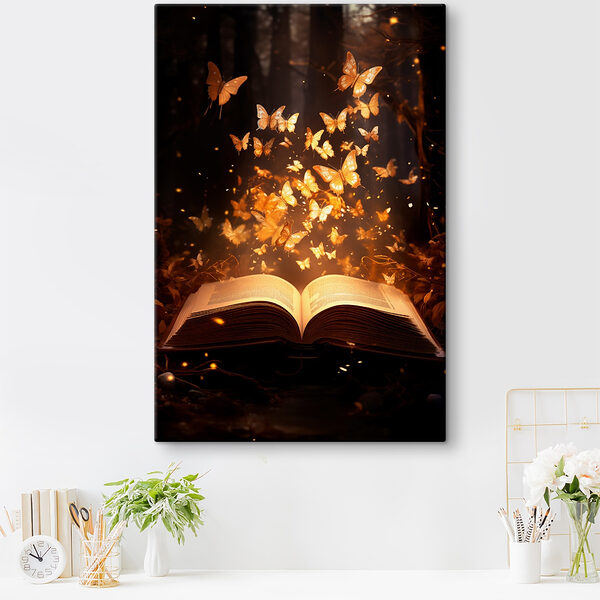 Livre avec des papillons qui s'envolent Tableaux Livre avec des papillons qui s'envolent