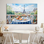 Tableaux Peinture à l'aquarelle d'une table avec de la nourriture dessus