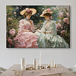 Tableaux Peinture de femmes en robes et chapeaux