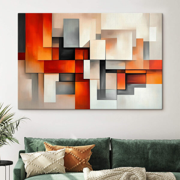 Pièce d'art colorée composée de carrés Tableaux Pièce d'art colorée composée de carrés