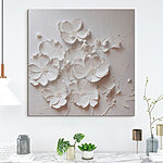 Tableaux Fleur blanche sur une surface blanche