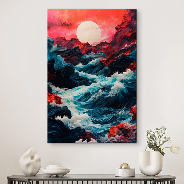 Peinture de vagues et de montagnes Tableaux Peinture de vagues et de montagnes