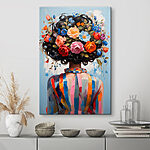 Tableaux Peinture d'une femme avec des fleurs sur la tête