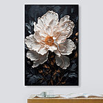 Tableaux Fleur blanche avec centre jaune