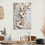 Tableaux Fleurs blanches sur une surface blanche
