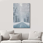 Tableaux Route avec arbres enneigés