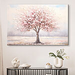 Tableaux Peinture d'un arbre avec des fleurs roses