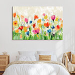 Tableaux Peinture de fleurs sur fond blanc