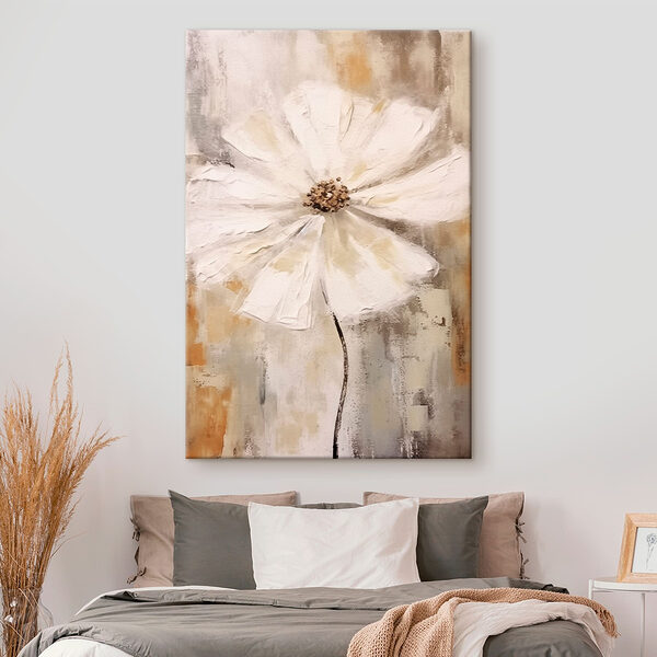 Fleur blanche avec centre brun Tableaux Fleur blanche avec centre brun