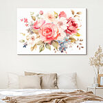 Tableaux Peinture de fleurs sur fond blanc