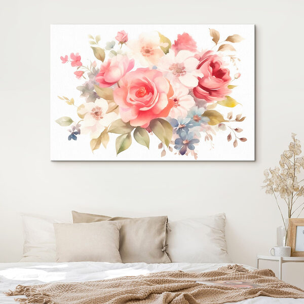 Peinture de fleurs sur fond blanc Tableaux Peinture de fleurs sur fond blanc