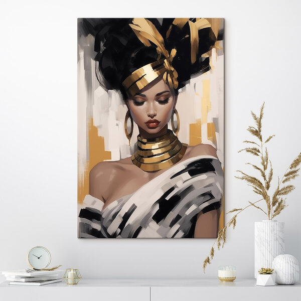 Une beauté élégante avec des accessoires remarquables Tableaux Une beauté élégante avec des accessoires remarquables