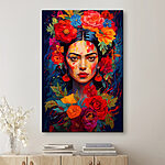 Tableaux Peinture d'une femme avec des fleurs dans les cheveux