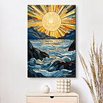 Tableaux Vitrail avec un soleil sur une rivière