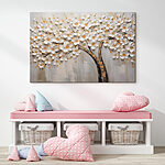 Tableaux Peinture d'un arbre avec des fleurs blanches