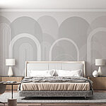 Papier peint Fond gris et blanc avec des lignes blanches
