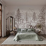Papier peint Ours marchant dans les bois