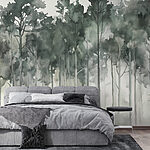 Papier peint Groupe d'arbres dans le brouillard