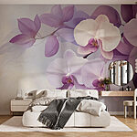Papier peint Orchidées violettes aux teintes douces